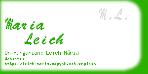 maria leich business card